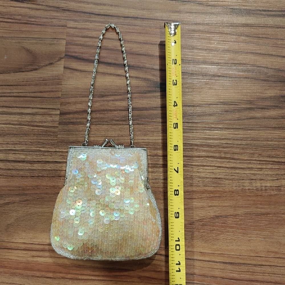 Source Unknown Shimmering Gold Sequin Wristlet - image 2